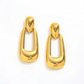 New Trendy 18K Gold Plated Stainless Steel U Dangle Earring Waterproof Tarnish Free U Statement Stud Geometric Pattern