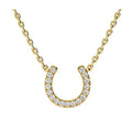 Laodun Hot Selling INS Sterling Silver Necklace Minimalist Horse Shoe Pendant Geometric S925 Zircon Necklace Vermeil