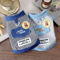 Spring Summer Thin Striped Denim Jacket for Pet Cats Dogs Small Breeds Schnauzer Bichon Teddy Two Leg