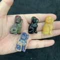 Cute 4 CM 1.5 Inches Carving Dog Stone Natural Healing Crystals Gemstone Crafts for Home Desk Decoration