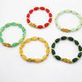 New Design Bead Golden Charm Jade Bracelet for Women