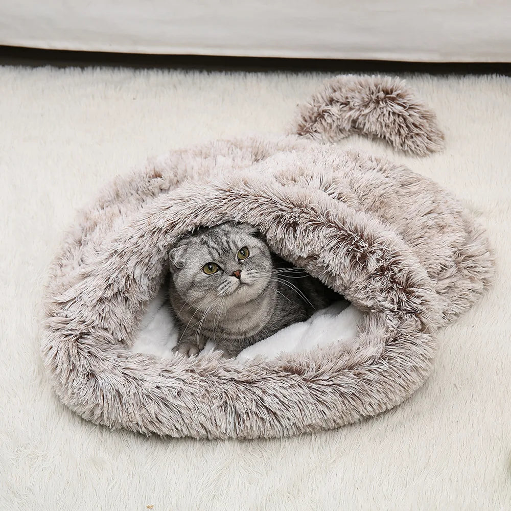 Wholesale Plush Warm Heated Soft Washable Cushion Fluffy Cat Bed Pet Beds