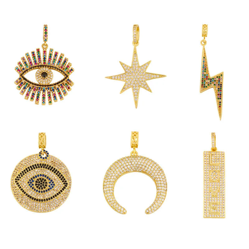 Fashion Trendy Colorful Cubic Zirconia Hiphop Charm Thick Cuban Link Chain Pendant Necklace for Women Jewelry