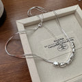 Silver Bead Pendant Necklaces Luxury 925 Sterling Silver Luxury Multi-layer Necklace for Daily
