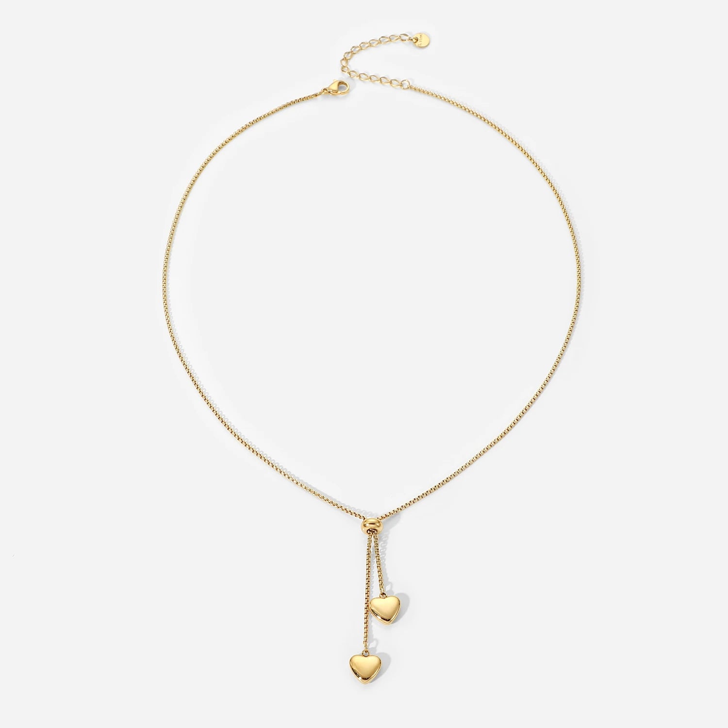 Cheap Y-shaped Stainless Steel Jewelry Party Gift Soft 14K Gold Rope Chain  Love Heart Pendant Necklace Girls