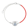 S925 Sterling Silver Elegant Moissanite Bracelet and Bangles Red Rope with Zodiac Tiger Design Targeted Audience Adults