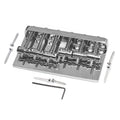 Znic Alloy 6 String Bass Bridge 102.5x54MM Fixed Bass 16x5MM Bridge Bottom Through String Heavy Loaded Chrome