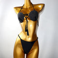 S624 Crystal Thong Circle Bikini Set Lace up Diamond Swimsuit Party Rhinestone Beach Wear