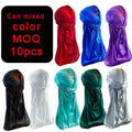Wholesale Stretchable Designer Satin Silky Durags 360 Wave Hats Headwrap Silky Durags for Men