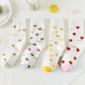 Top Quality Custom Women Crew Socks Fruit Lemon Beautiful Comfortable  Korean Girl School Fashion Socks