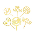 Acrylic Love Mom Gold Black Party Decoration Supplies Happy Mother's Day Cake Topper