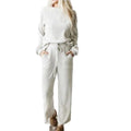 Women'S Sets Knit Fabric Long Sleeve T Shirts and Causal Pants Sets
