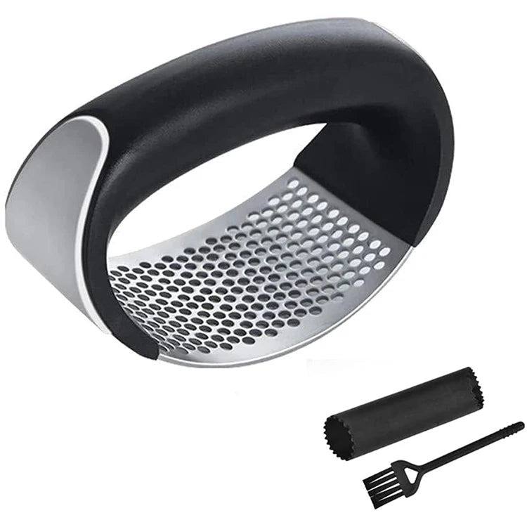 Hot Sell Trending Manual Crusher Kitchen Accessories Tool Garlic Peeler Brush Stainless Steel Garlic Press