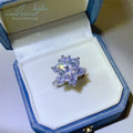 Silver 925 Original 3-5 Carat Brilliant Cut Diamond Test Past D Color Moissanite Blossom Ring for Wedding Real Gemstone Jewelry