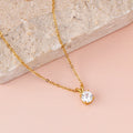 Chris April 316L Stainless Steel Gold Solitaire Zircon Necklace Woman High Quality