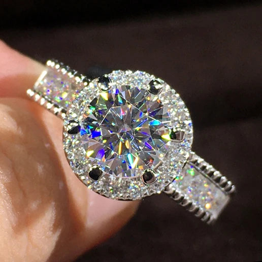 CAOSHI Engagement Cubic Shiny Round Diamond Zircon Bling Bling Anillos Woman Ring Silver Dainty Ring Wedding