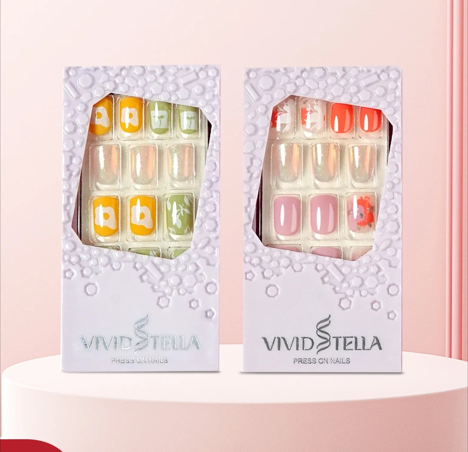 Dropshipping Wholesale VS22 24 Pcs Imported Korea Pre-applied Adhesive Pre-glue False Nails Press on Nails Artificial Fingernail