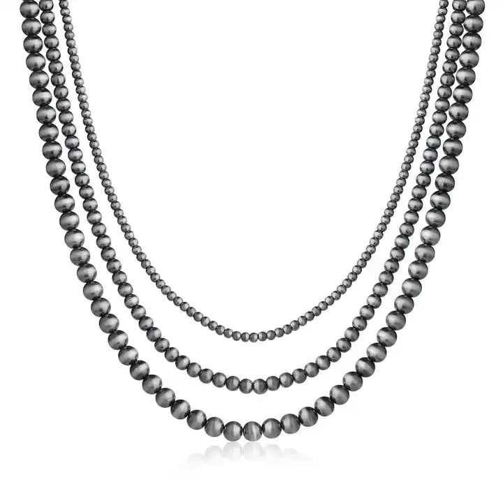 Classic Western Cowgirl Style Bohemian Necklaces Earrings Retro Beaded Chain Navajo Pearl Necklaces for Women