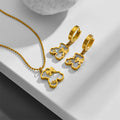 Nabest Waterproof Stainless Steel Cute Bear Shell Necklace Earring Sets Gold Plated Chokers Pendant Earrings Jewelry Kits