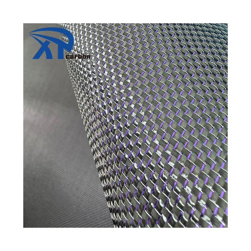 Factory Wholesale Purple Glitter Carbon Fiber Fabric Silver Carbon Fiber Fabric 3k Carbon Fiber Cloth