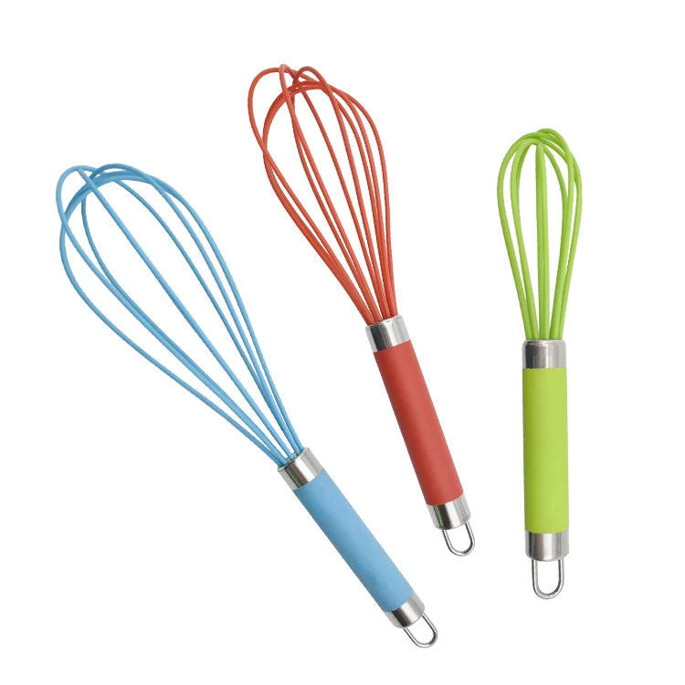 Kitchen Accessories Silicone Egg Beater Flash Sale Colorful Silicone Cream Butter Whisk Eco-Friendly Plastic Handle Baking Tools