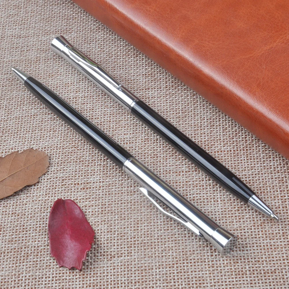 High Quality Promotional Custom logo Slim Metal Ball Pen for Hotel