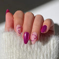 Fake False Nails Artificial Fingernails Fake False Nails Wholesale Soft Gel  Short Almond Purple Custom Press on Nails En Gel