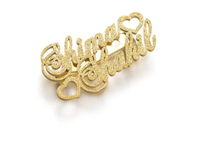 Personalized logo Frosted Stainless Steel Letter logo Brooch Pin Jewelry for women