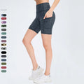 Customize Sports Fitness High Waist Printed Biker Yoga Women Gym Shorts With Pockets