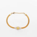 Simple Temperament Yellow Bracelet Light Yellow square Cushion Synthetic Zircon Bracelet