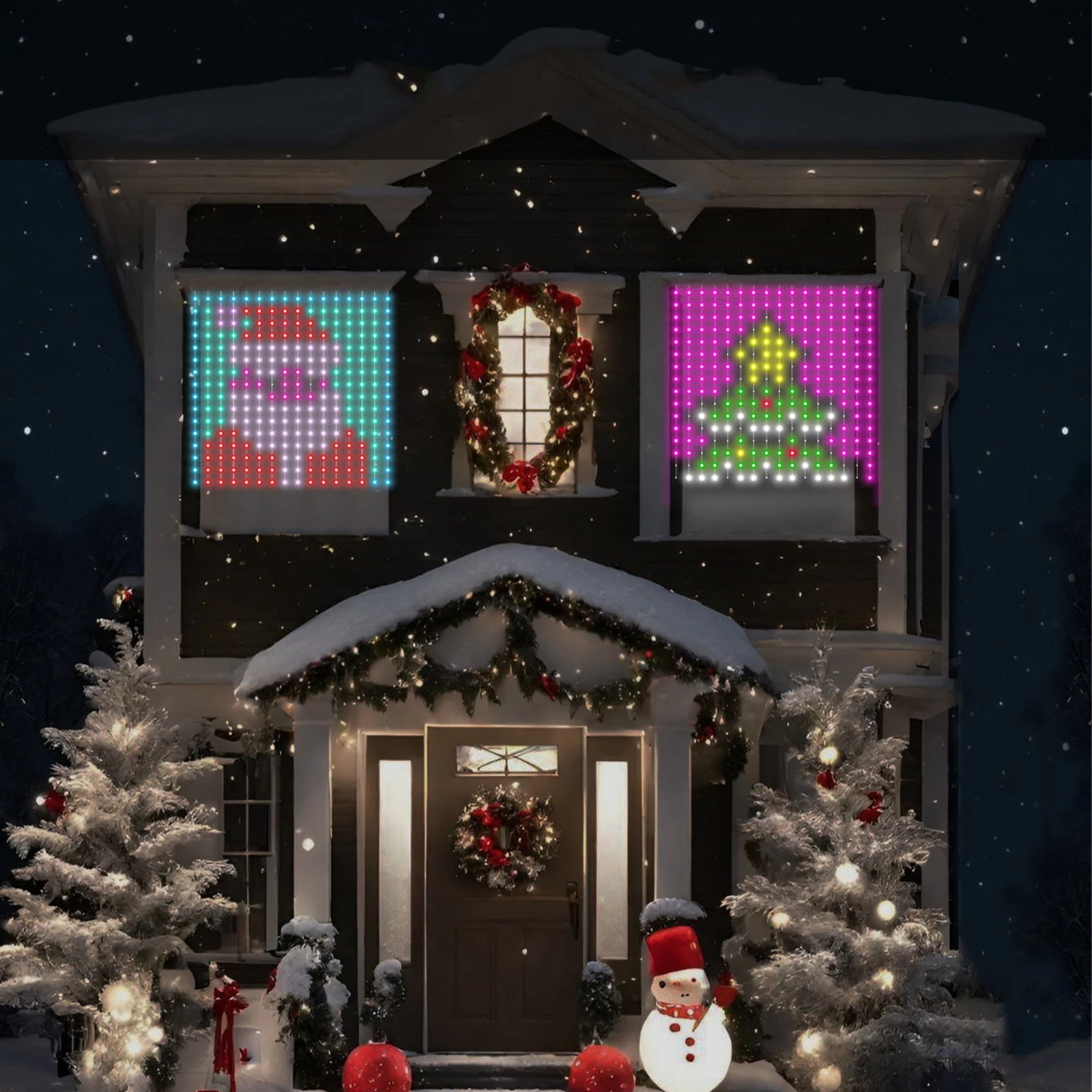 New Product Wholesale Christmas Creative LED Curtain Lights DIY Atmosphere APP Control Indoor and Outdoor Decorative Lights