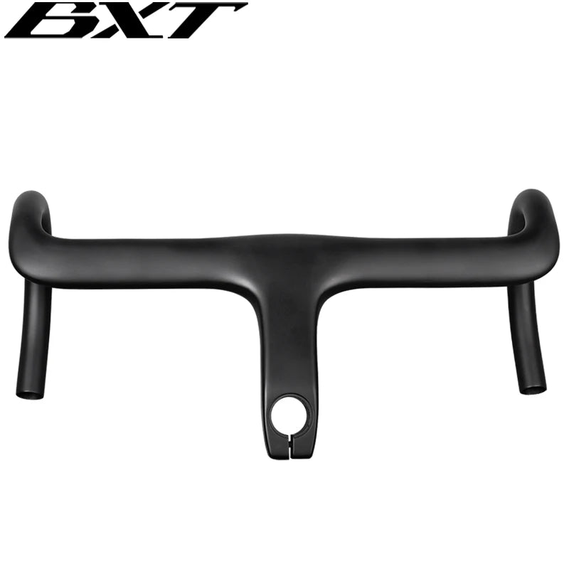BXT Full Carbon Integrated Handlebars Aero Shaping Fully Hidden Cable Original Raw Gravel Bicycle Drop Bar for Road Bike OEM