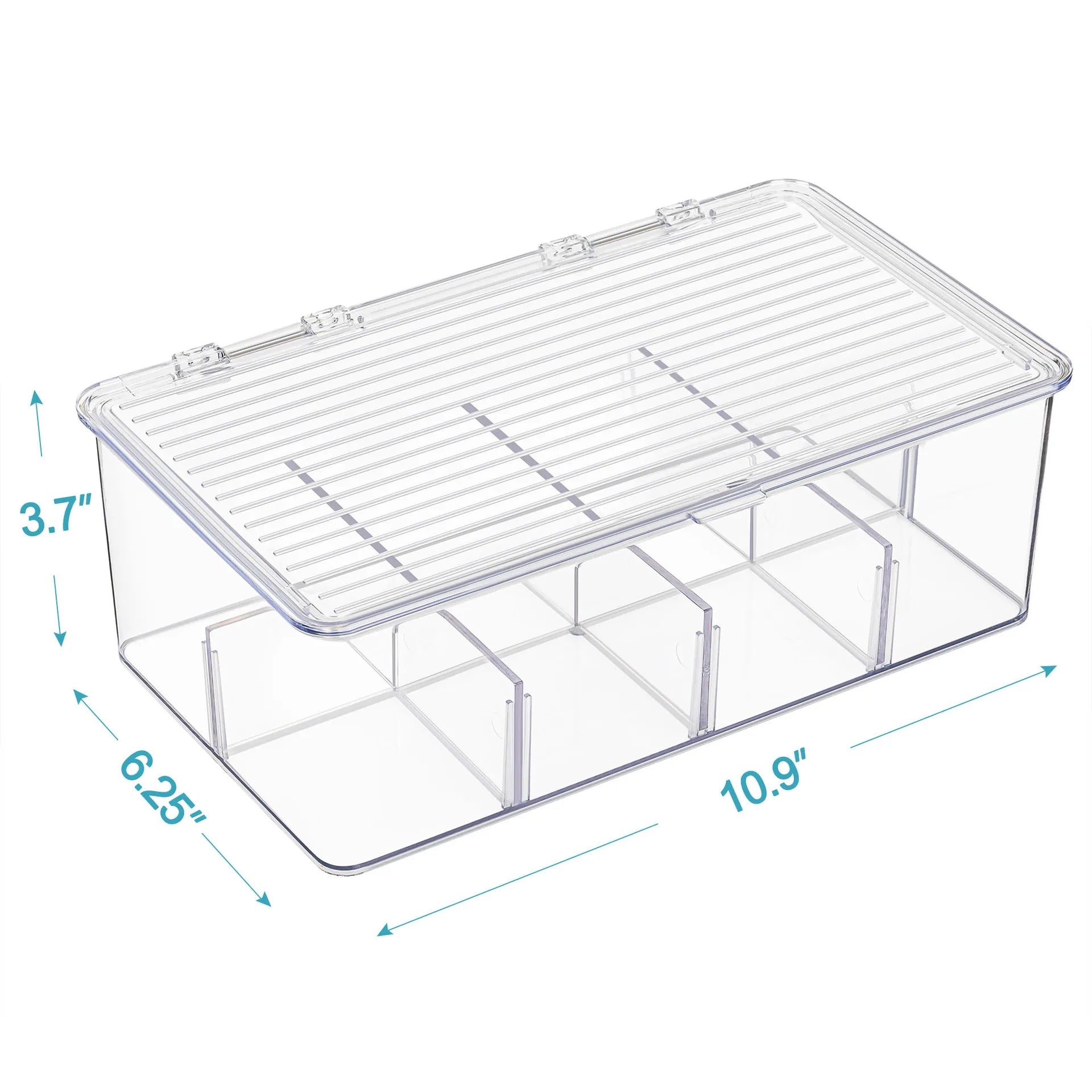 Large Stackable Plastic Tea Bag Organizer Storage Bin Box for Kitchen Cabinets Holds Beverage Bags Condiment Accessories Holder