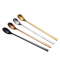 Matte Silver Gold Black Stainless Steel Metal Classic Long Handle Ice Tea Stirring Bar Spoon for Giveaways with Custom Logo
