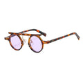 JH-T2996 Fashion Small Round Steam Punk Sunglasses Unisex Leopard Tortoise Legs Shades Long Bridge Plain Optics Glasses Frame