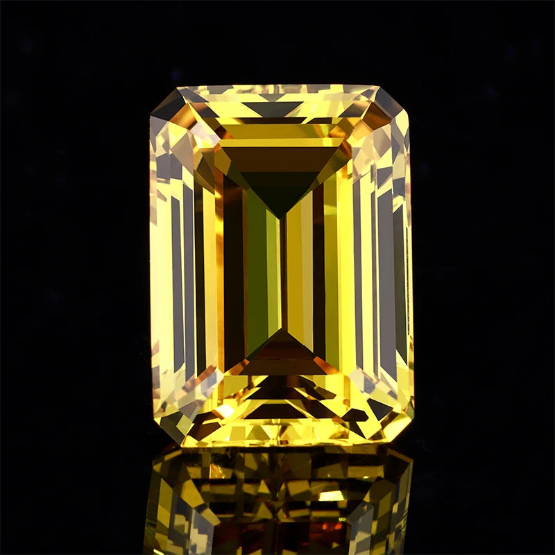 Starsgem Loose Gemstone Emerald Cut Lab Grown Yellow Sapphire Gemstone Ruby With Aaa Grade