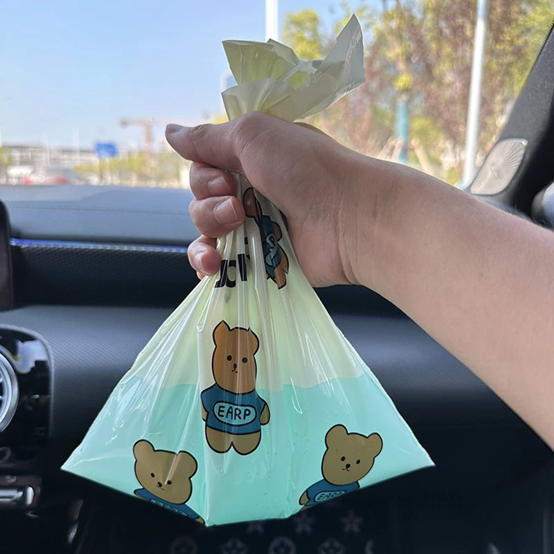 Customizable Logo PLA Trash Car Garbage Bags Durable Self-Adhesive Compostable Biodegradable Plastic Support for Car Garbage