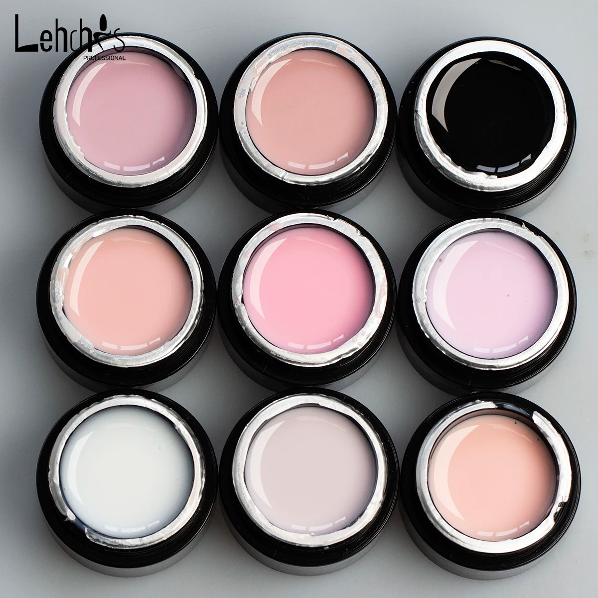 Lehchis 9 Colour UV Gel Builder Free Custom Logo OEM Private Label Nail Extension Builder Nail Gel Hard Gel Nail Builder