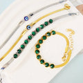 New Style Blade Chain Zircon Bracelet Gold Plated Stainless Steel Bracelet Customized 18k Gold Plated Jewelry Bracelet for Women