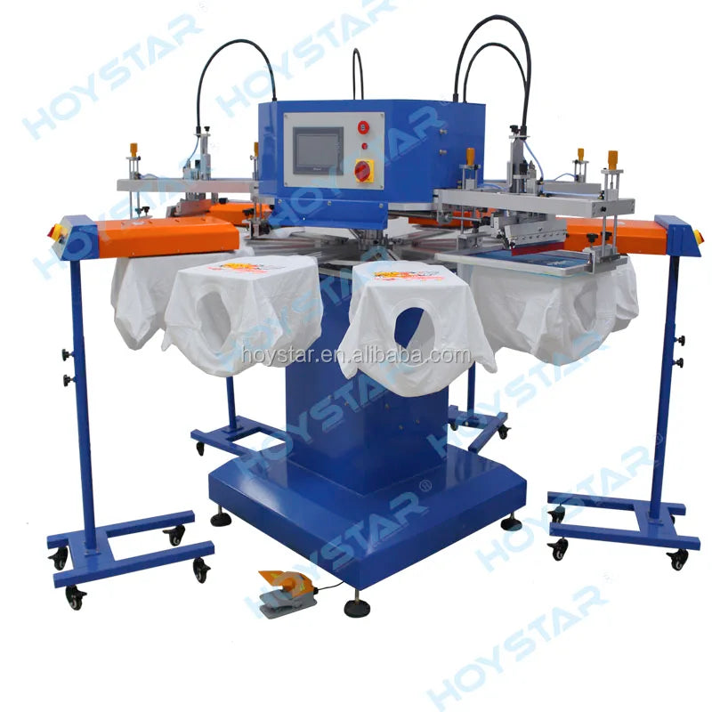 4 Color Carousel Automatic T-shirt Screen Printing Machine for Paper Bag/Non-Woven Bag/Clothes Pockets