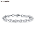 ATTA D Color VVS Moissanite 925 Sterling Silver 18K Gold Plated Bracelet Fashion Moissanite Tennis Bracelet for Men or Women