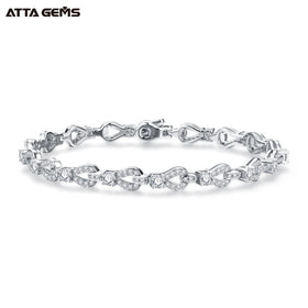 ATTA D Color VVS Moissanite 925 Sterling Silver 18K Gold Plated Bracelet Fashion Moissanite Tennis Bracelet for Men or Women