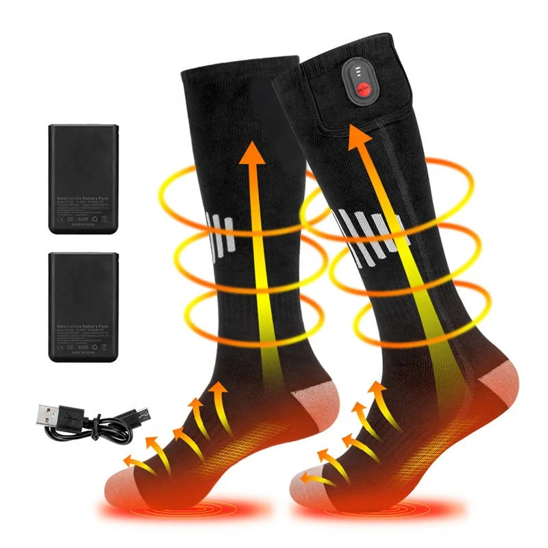 Wholesale Winter Thermal Heater Electric Heated Socks Rechargeable Battery USB Warming Socks