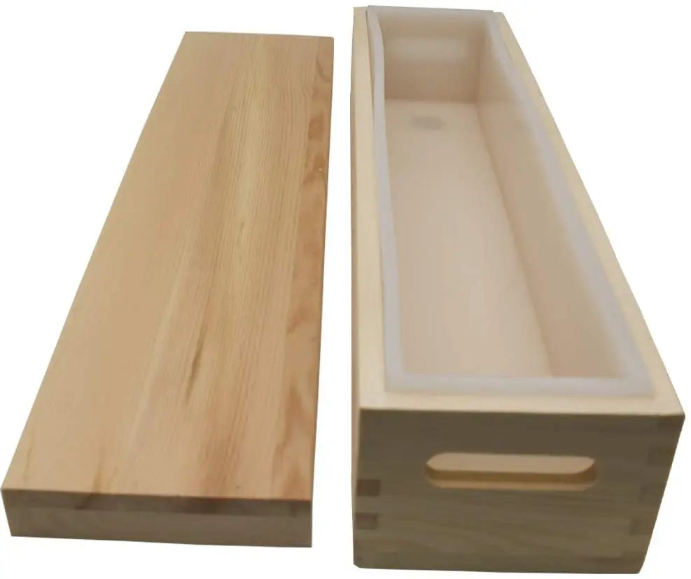 Homemade DIY Soap Making Supplies 5 Pound Silicone Loaf Liner Soap Mold Wooden Box with Lid Top 2200ml Extra Large Soap Mold