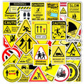 50Pcs Warning Traffic Signs Graffiti Car Label for Graffiti Home Party Decoration Laptop Car Wall Window DIY Stickers