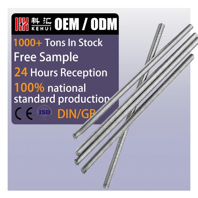 M8 Threaded Rod Galvanized  Gi Stud Grade 4.8 Hex Head Galvanized Bar and Bolt 2205 Stainless Steel Thread Rod
