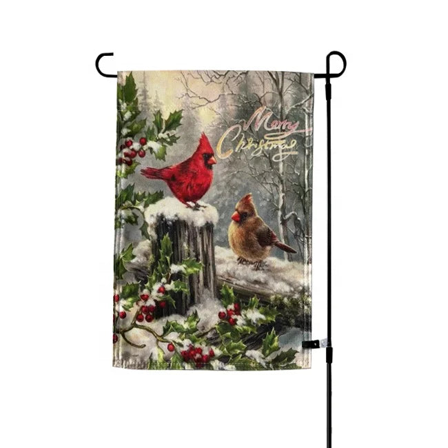 Custom Double Sided Printed Linen Garden Flags Outdoor Yard Decoration Flags Garden Flag
