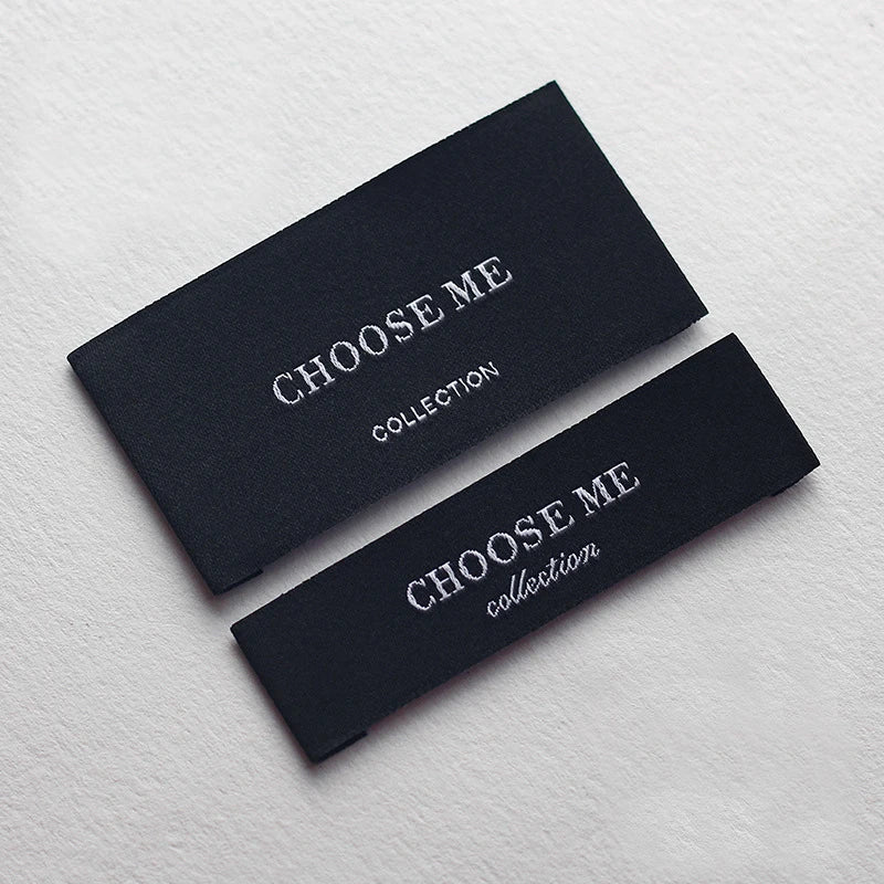Custom Washing Label Designs Clothing Tag Garment Logo Swing Tag Woven Label