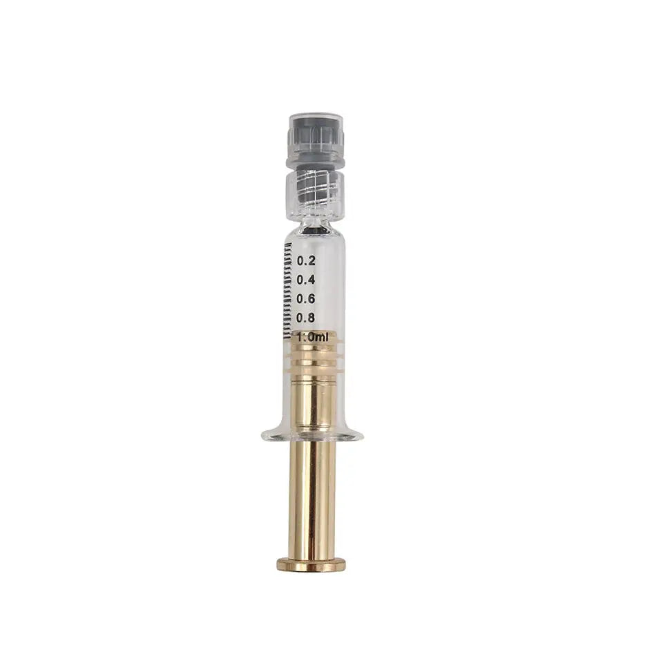 1ml Glass Syringe Customized Logo Reusable Glass Syringe for Cosmetic Luer Lock Luer Slip Cap Lid Screen Printing Standard KP
