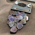 HZ Customized Logo Quartz Stone Guitar Picks Polished Amethyst and Fluorite Gift with Love Theme Cheap Accessories